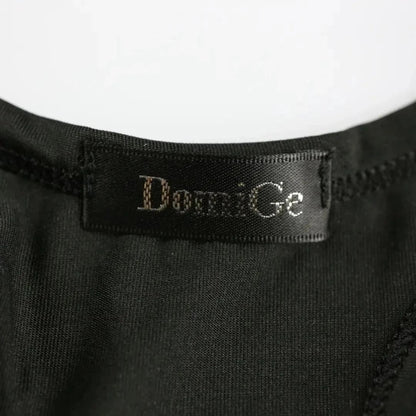 DomiGe scoop neck detail black — clean finished edge polyester spandex tank top	