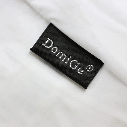 DomiGe polyester spandex tank top white product flat lay — scoop neck full design	