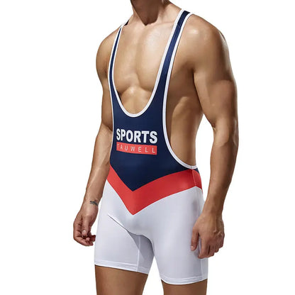 Tauwell Tauwell Fitness Wrestling Bodysuit for Men Stretch Athletic Singlet 24704