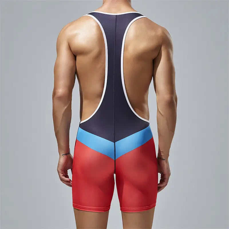 Tauwell Tauwell Fitness Wrestling Bodysuit for Men Stretch Athletic Singlet 24704