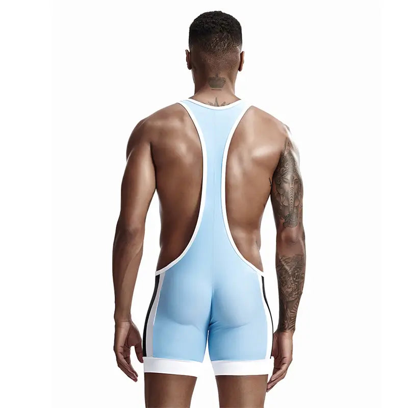 Tauwell Tauwell Men's Athletic Bodysuit - Black/Red Performance Singlet 9701