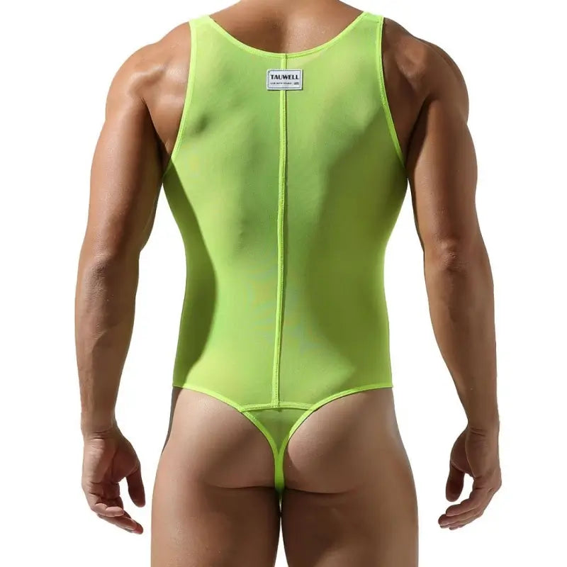 Tauwell Tauwell Men's Black Mesh Bodysuit Stretch, Breathable, Supportive 23701