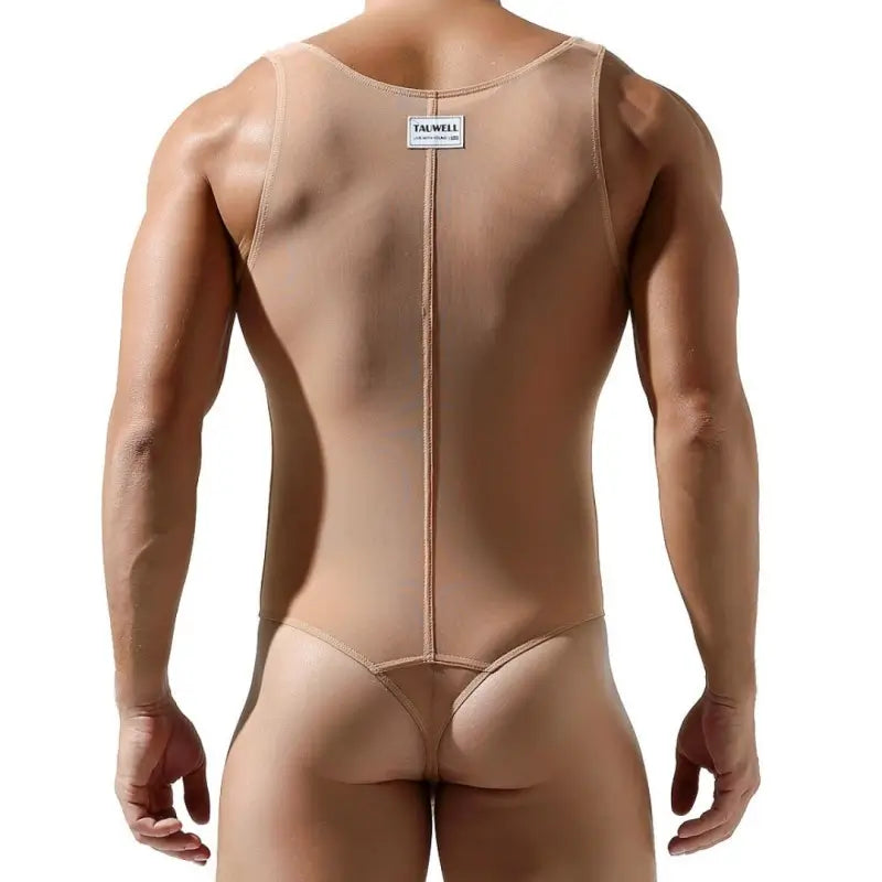 Tauwell Tauwell Men's Black Mesh Bodysuit Stretch, Breathable, Supportive 23701