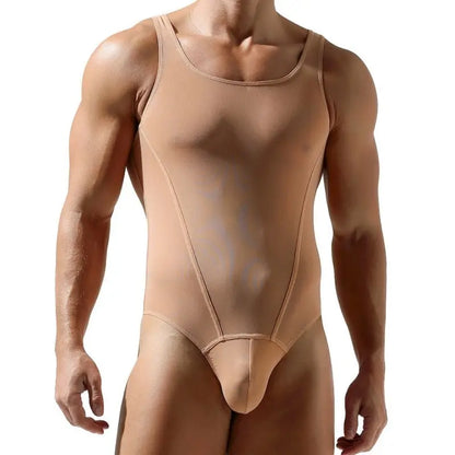 Tauwell Tauwell Men's Black Mesh Bodysuit Stretch, Breathable, Supportive 23701