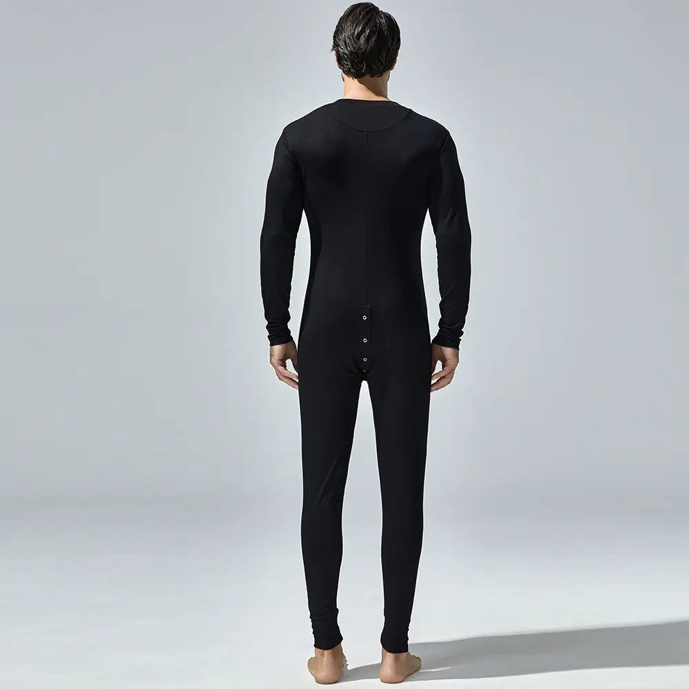 Tauwell Tauwell Men's Bodysuit - Stretch Black/White/Red Comfort Bodysuits for Men 24701