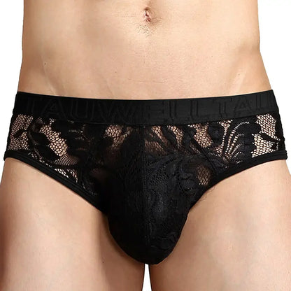 Tauwell Tauwell Men's Lace Briefs - Low-Rise Mesh Underwear 23107