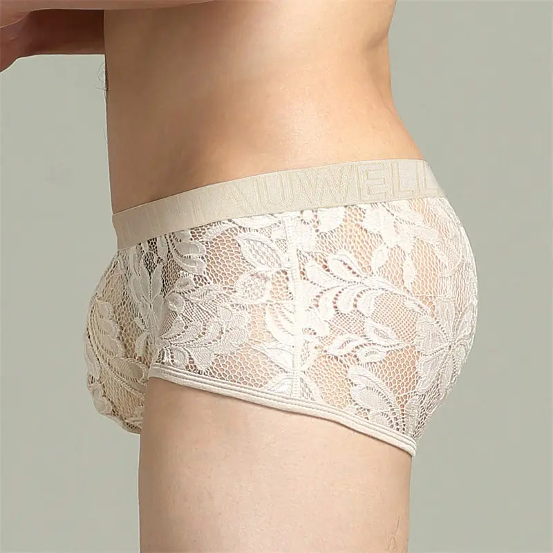Tauwell Tauwell Men's Lace Trunks - Low-Rise Mesh Boxer Shorts with Nylon Blend 23204