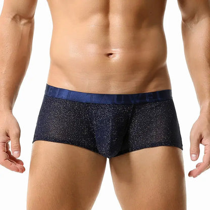 Tauwell Tauwell Men's Low Rise Shiny Boxer Briefs - Breathable, Stretchable, and Skin-Friendly