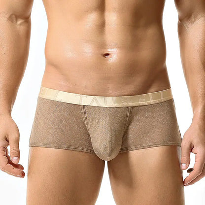 Tauwell Tauwell Men's Low Rise Shiny Boxer Briefs - Breathable, Stretchable, and Skin-Friendly