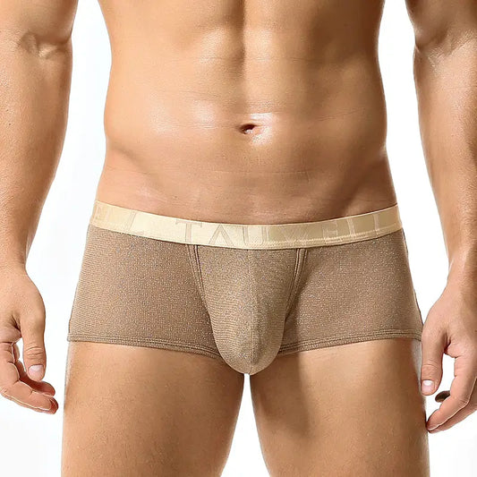 Tauwell Tauwell Men's Low Rise Shiny Boxer Briefs - Breathable, Stretchable, and Skin-Friendly