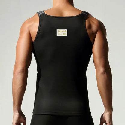 Tauwell Tauwell Men's Slim-Fit Ribbed Tank Top - Cotton Gym & Casual Wear 25706