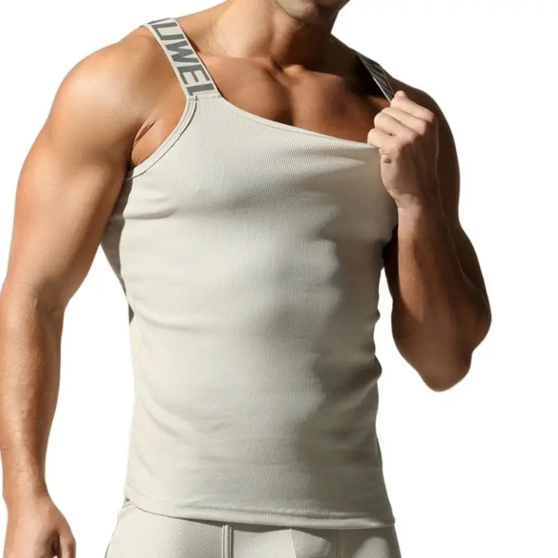 Tauwell Tauwell Men's Slim-Fit Ribbed Tank Top - Cotton Gym & Casual Wear 25706