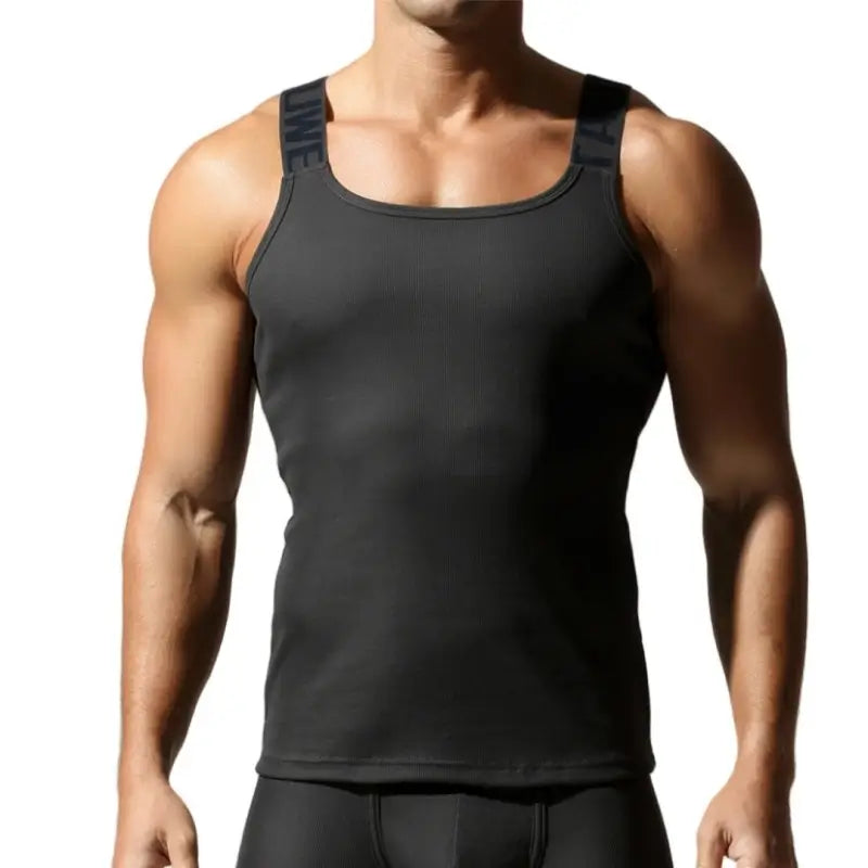 Tauwell Tauwell Men's Slim-Fit Ribbed Tank Top - Cotton Gym & Casual Wear 25706