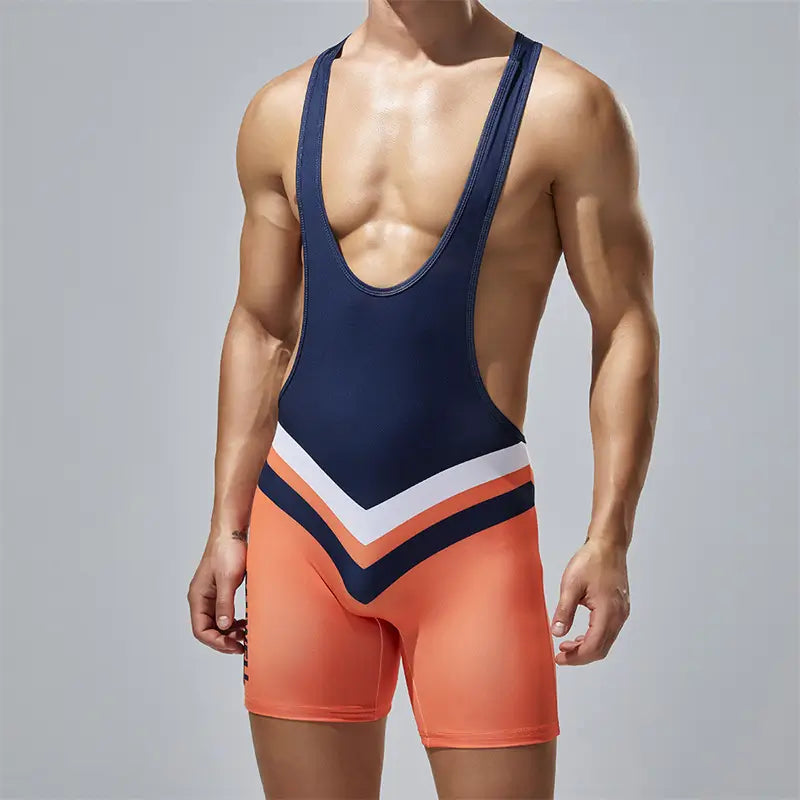 Tauwell Tauwell Men's Stretchy Bodysuit | Black/Green & Navy | Gym & Casual Wear 24705