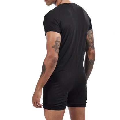 Tauwell Tauwell Men's Summer Romper Short Sleeve Jumpsuit 9703