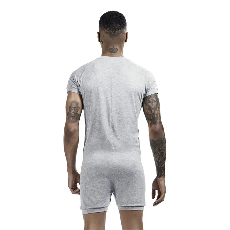 Tauwell Tauwell Men's Summer Romper Short Sleeve Jumpsuit 9703