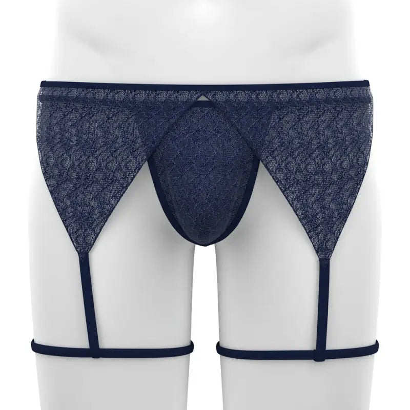 Tauwell Tauwell Men's T-Back Thongs Set with Garter 25103