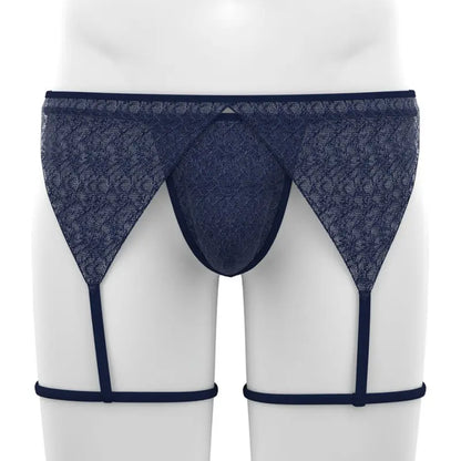 Tauwell Tauwell Men's T-Back Thongs Set with Garter 25103