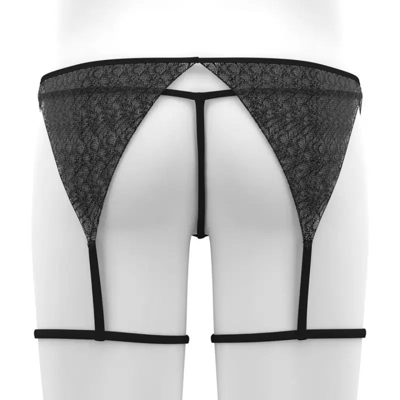 Tauwell Tauwell Men's T-Back Thongs Set with Garter 25103
