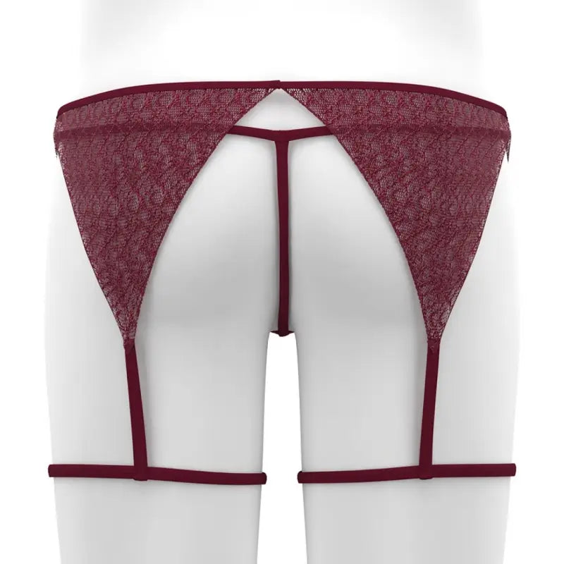 Tauwell Tauwell Men's T-Back Thongs Set with Garter 25103