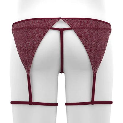 Tauwell Tauwell Men's T-Back Thongs Set with Garter 25103
