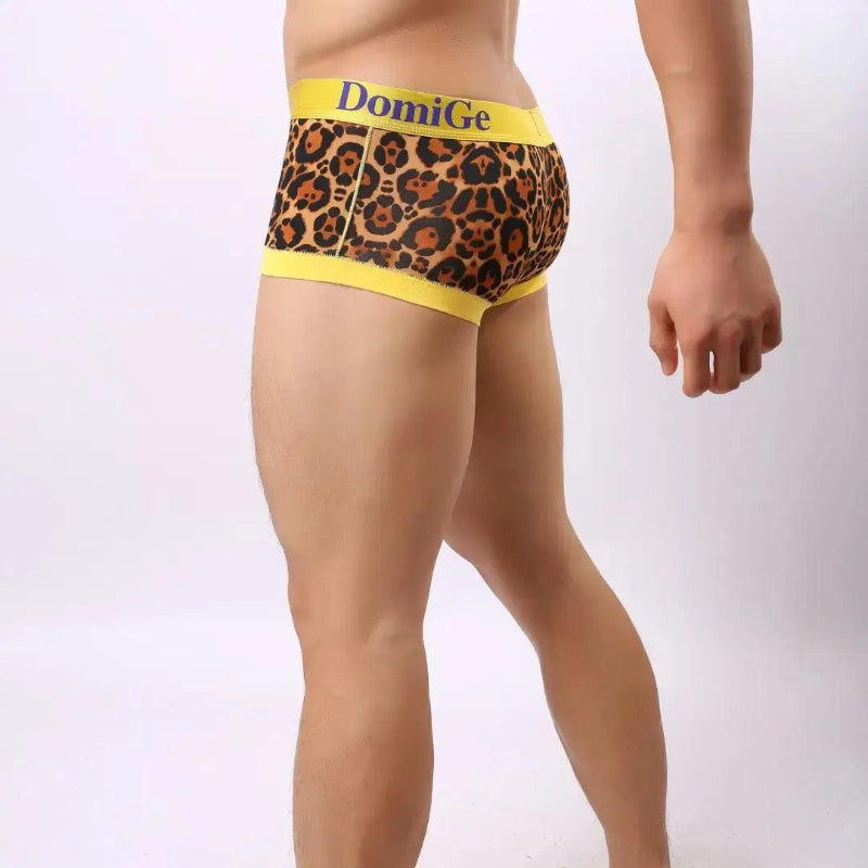 DomiGe low-rise trunks gold side view — modern silhouette model	