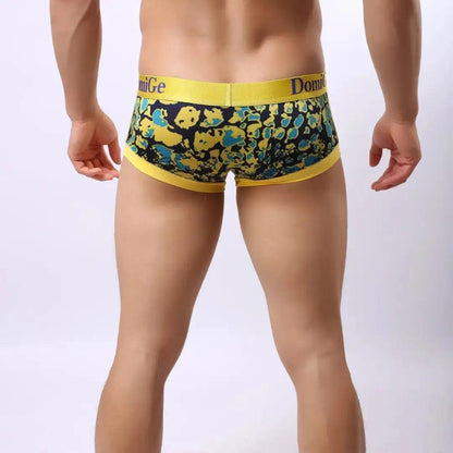 DomiGe low-rise trunks green rear view — ribbed leg openings clean finish model	
