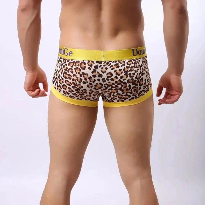 DomiGe low-rise trunks yellow rear view — ribbed leg openings clean finish model	